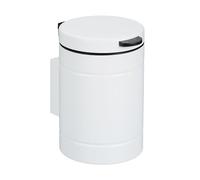 Relaxdays Bathroom Wall Bin, 3L, Soft Close, Inner Container, Metal, Sanitary Waste, Round, 25 x 17 x 22 cm, White, 6 x 24 x 2 cm