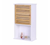 Relaxdays Bathroom wall cabinet with bamboo door