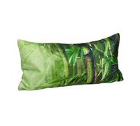 Relaxdays Bathtub Bamboo Pillow w/Motif, Size: 10 x 37 x 17 cm Extra-Soft Neck Pillow for Baths w/ 2 Suction Cups as Bath Pillow or Travel Pillow with Zipper and Washable Cover, Green