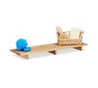 Relaxdays Bathtub Caddy Bamboo, Bath Storage Tray HxWxD: 6 x 70 x 22 cm, Modern Bathtub Bridge, Natural