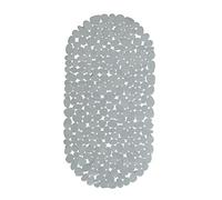 Relaxdays Bathtub Mat, Pebble Design, Non-Slip Bath or Shower Insert, Suction Cups, LxW: 66.5 x 34.5 cm, Grey, 34.5 x 66.5 x 0.5 cm