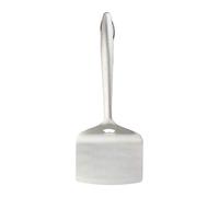 Relaxdays BBQ Fish Spatula, Stainless Steel, Wide Flipper, 17x11 cm, Pan Slice, Grill Accessory, Silicone Handle, Silver