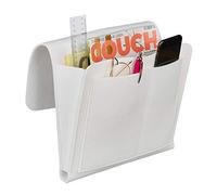 Relaxdays Bed Pocket, Hanging Bedside Storage, 5 Compartments, Sofa & Armchair, Organiser, Felt, 27 x 31.5 x 5 cm, White