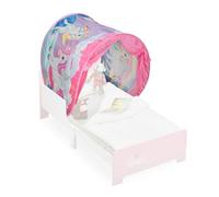 Relaxdays Bed Tent for Children, HWD: 0.5 x 220 x 79 cm, Tunnel, Pop-up Function, Sleep Cave, Unicorn Design, Colourful, Polyester
