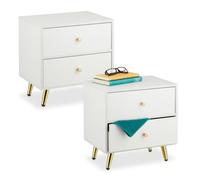 Relaxdays Bedside Table with Gold Legs