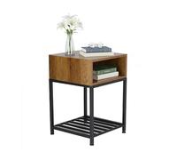 Relaxdays Industrial nightstand with open shelf