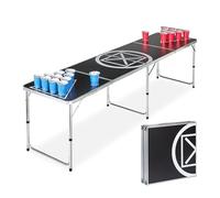 Relaxdays Beer Pong Table, Folding, Drinking Game, Audi Table Design, For Adults, HWD: 70 x 241.5 x 60 cm, White/Black