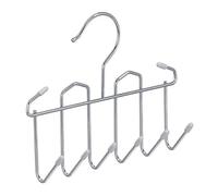 Relaxdays Belt Holder, Metal, 8 Hooks for Accessories, Space-saving Belt Hanger, Tie Holder, for Wardrobe, Silver