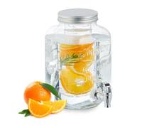 Beverage Dispenser Water Lemonade Juice Drink Glass Insert Tap Transparent Party