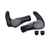 Relaxdays Bicycle Grips, Pair, Ergonomic, Plastic & Rubber, Ø 22mm, Bicycle Handlebar Covers, MTB, Scooter, Black/Grey