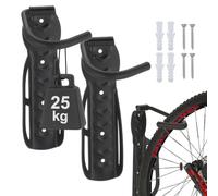 Relaxdays Set Of 2 Bicycle Holders, Wall-Mount, For Bike Wall Storage, Tyre Hold