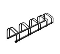 Relaxdays Floor Bike Rack, for 5 Bicycles, Wheel Width up to 60mm, Metal, Outdoor Parking Stand, Garage, Anthracite, Steel, 27 x 130 x 33 cm