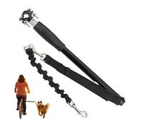 Relaxdays Bike Dog Lead, Bicycle Leash, Pole with Spacer for Safe Distance, Flexible, Hands-Free, Carabiner Clip, Black