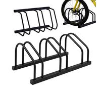 Relaxdays Bike Stand, Floor & Wall Mount, 3 Bikes, up to 65 mm Tyres, Garage & Yard, Side-by-Side, Steel, Black
