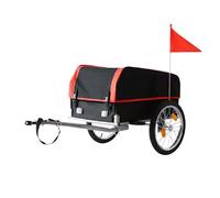 Relaxdays bike trailer, folding, 120 L, rain cover & safety flag, H x W x D: 59x124x69 cm, colour