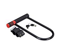 Relaxdays Bike U-Lock with Mount with 2 Keys, 30 cm, Black-Red