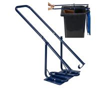 Relaxdays bin compactor with metal plate, manual household waste press, plastic, steel, blue
