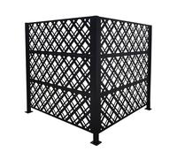 Relaxdays bin enclosure, Diamond, 2 panels HxW 120 x 120 cm, modular privacy screen, black