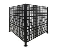 Relaxdays bin enclosure, Square, 2 panels, each HxW 120 x 120 cm, modular privacy screen, black