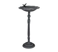 Relaxdays Bird Bath, Cast Iron, HWD: 74.5 x 37.5 x 35 cm, Water and Feeding Station, Standing, Vintage Look, Green