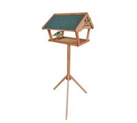 Relaxdays Bird Feeder with Stand, 137 cm high, Weatherproof roof, Garden & Terrace, Birdhouse, fir Wood, Orange, 80%, 137 x 66 x 59 cm