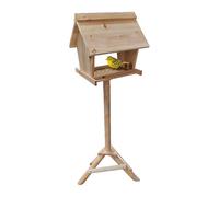 Relaxdays Bird Feeder with Stand, Fir Wood, Garden, Balcony & Terrace, Birdhouse HWD: 107 x 32 x 27 cm, Natural