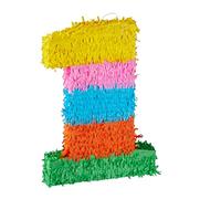 Relaxdays Birthday Piñata, Number 1, Hanging Pinata for Children and Adults, Fillable, Colorful