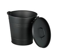 Relaxdays Black Ash Bucket with Lid 19 Litres