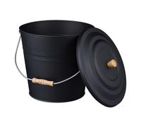 Relaxdays Black Ash Bucket with Lid