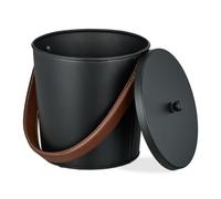 Relaxdays Black Ash Bucket with Lid