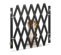 Relaxdays Safety Gate, Barrier, Extendable up to 126 cm, 70-82 cm high, Bamboo, Stair & Door, Dog & Baby Guard, Black