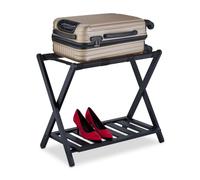 Relaxdays Black Bamboo Suitcase Stand