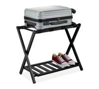 Relaxdays Black Bamboo Suitcase Stand Foldable