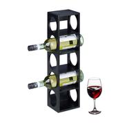 Relaxdays Black Bamboo Wine Rack