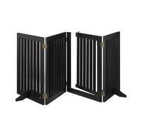 Relaxdays Black barrier with door 4-piece