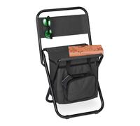 Relaxdays Black camping chair with backrest