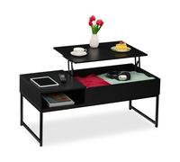 Relaxdays Black Coffee Table with Lift Function