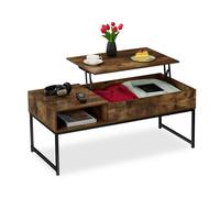 Relaxdays Black Coffee Table with Lift Function