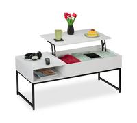 Relaxdays Black Coffee Table with Lift Function