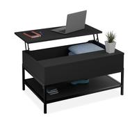 Relaxdays Black Coffee Table with Lifting Top