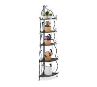 Relaxdays Black Corner Shelf with 5 Compartments