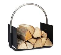 Relaxdays Black Firewood Basket
