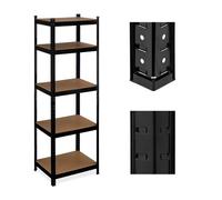Relaxdays Heavy-Duty Shelving, 80% Steel fibreboard 10% Plastic, Black, 180 x 60 x 45 cm