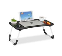 Relaxdays Black Lapdesk Tablet & Drinks Holder