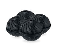 Relaxdays Black Laundry Ball Set of 4