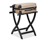 Relaxdays Black Luggage Rack with Wall Guard