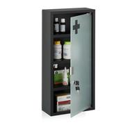 Relaxdays Black Medicine Cabinet with Glass Door