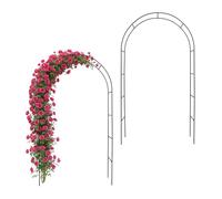 Relaxdays Black metal rose arch, x2
