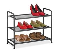 Relaxdays Black Metal Shoe Rack