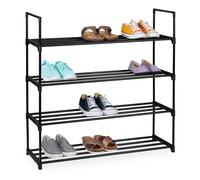 Relaxdays Black, metal shoe rack
